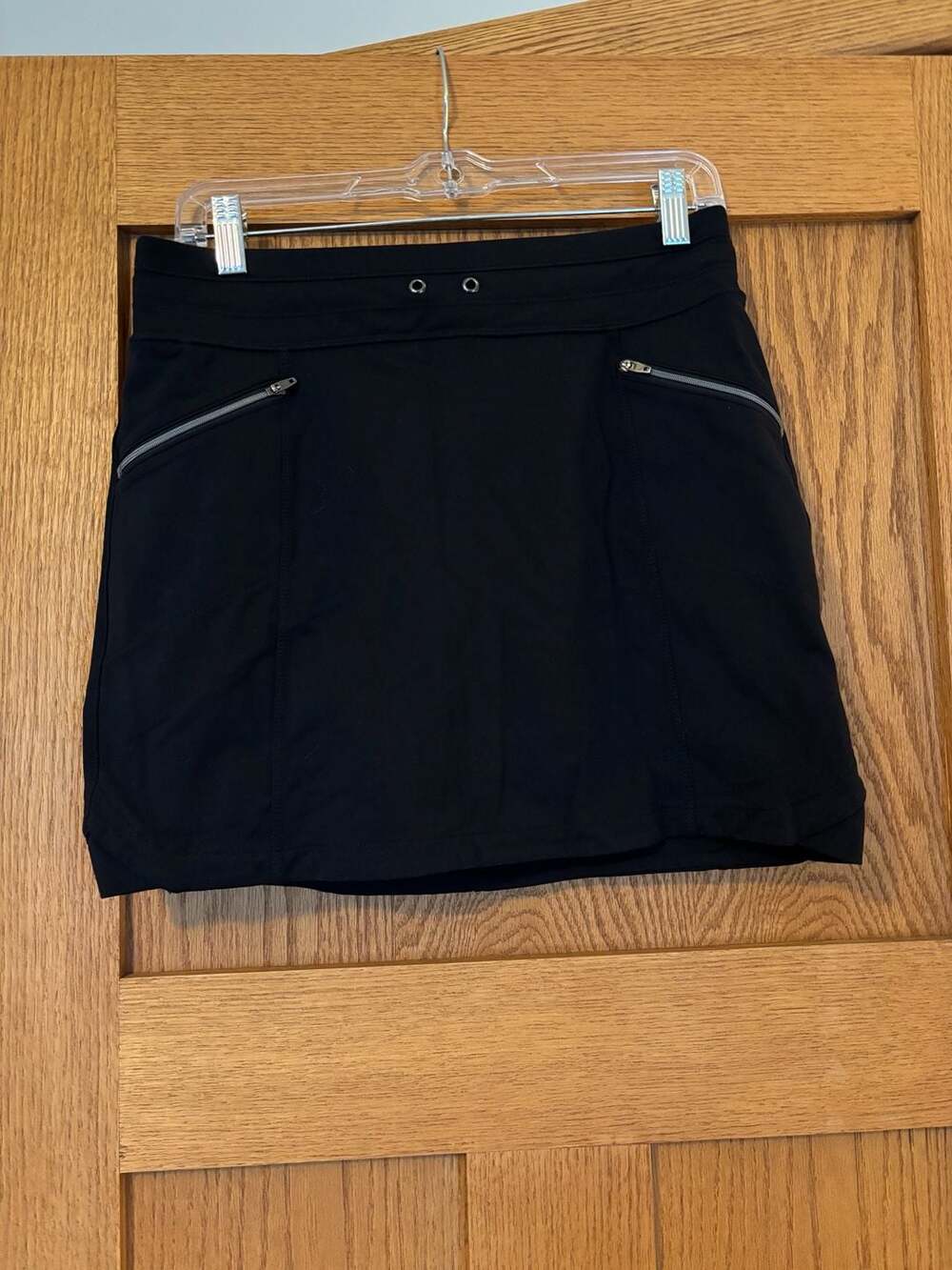 Athleta Black Skort Womens Small Stretch Zip Pockets Athletic Golf Tennis